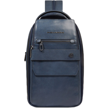 Рюкзак слинг мужской PIQUADRO SOLM CA7028S141/AV серо-голубой кожа